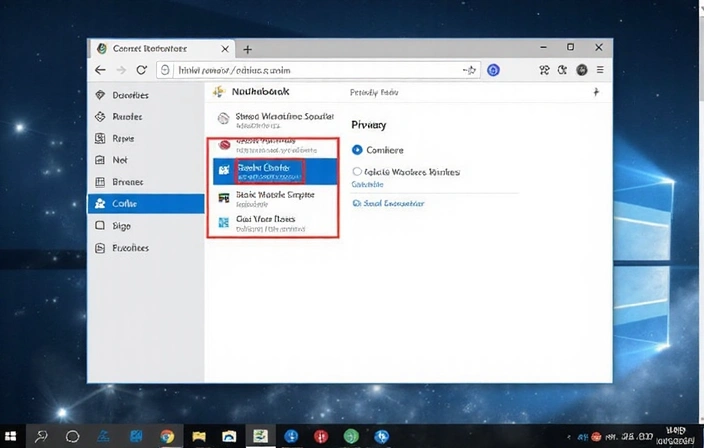 Illustration of browser settings and privacy controls