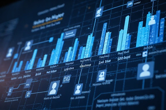 Illustration of data analysis and advertising icons
